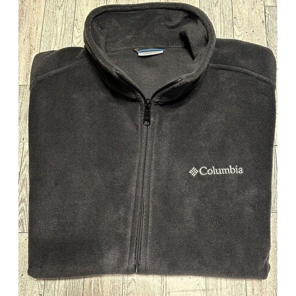 COLUMBIA Men's Steens Mountain Charcoal Mock Neck Fleece Vest AM1535 Size XL